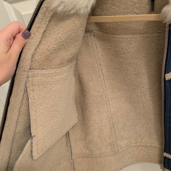 Rag & Bone Dyed Lamb Shearling Collar Trim Jacket - Picture 6 of 8
